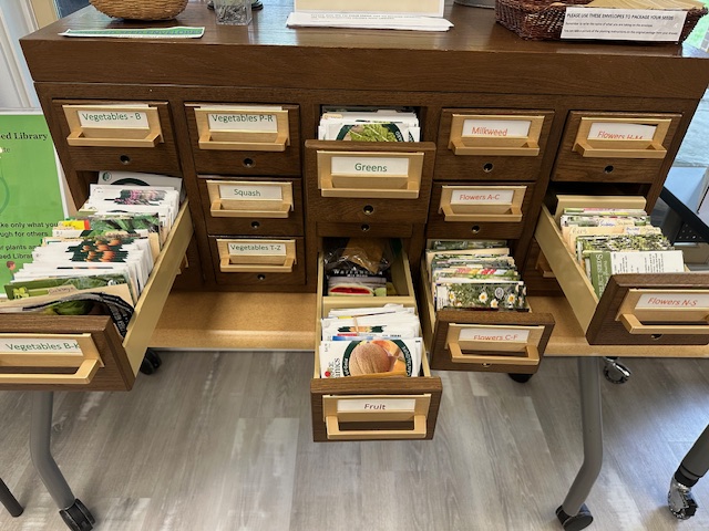 Open seed catalog drawers